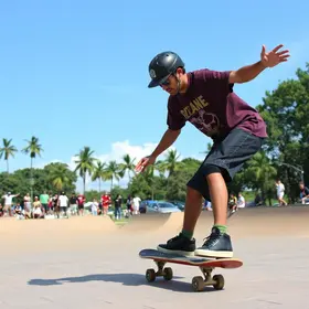 competição de skateboard